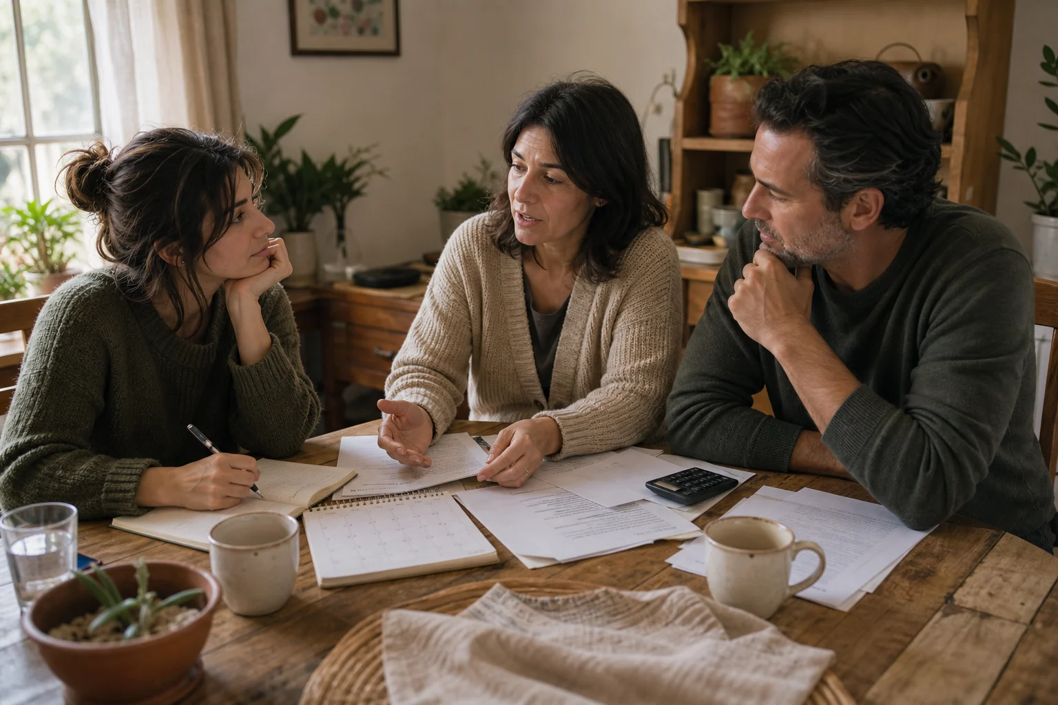 A family making an everyday plan together